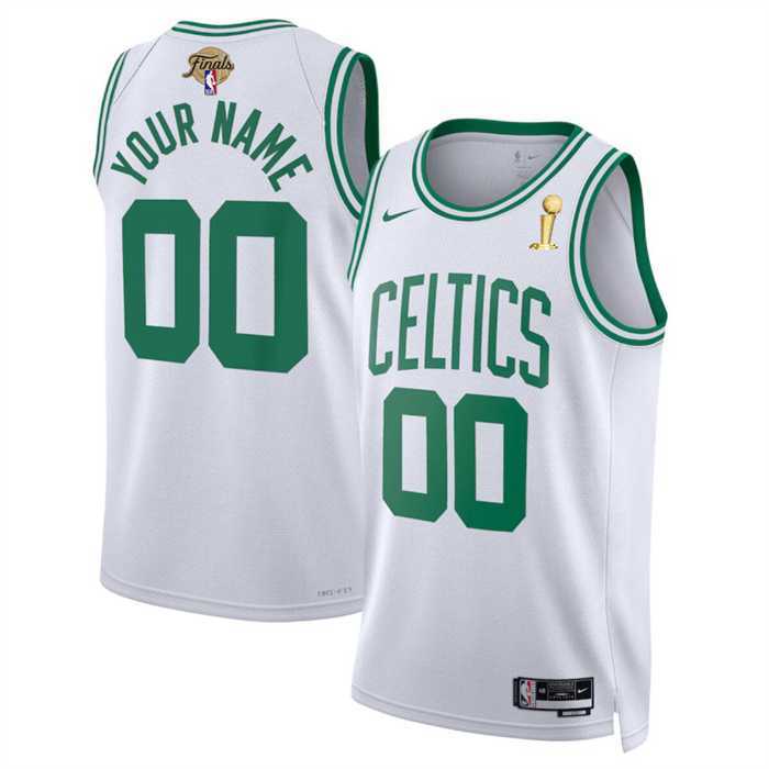 Mens Boston Celtics Active Player Custom White 2024 Finals Champions Association Edition Stitched Basketball Jersey->customized nba jersey->Custom Jersey